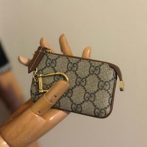 Gucci Brown Monogram Key Pouch